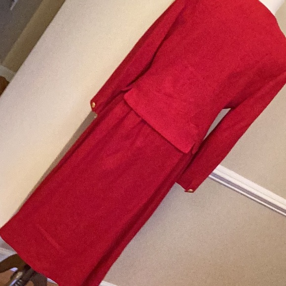 All wool A-line skirt and fully lined jacket with ornate gold buttons. - Picture 5 of 16